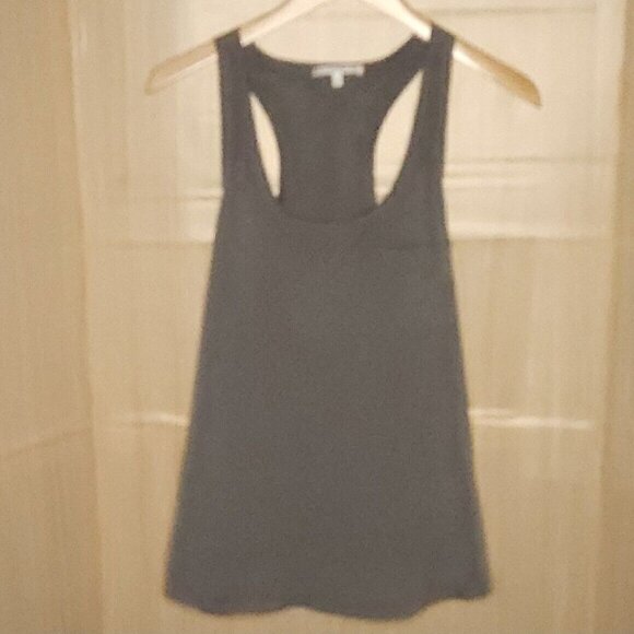 Collective Concepts Grey Silky Sleeveless Top Zipper Trim Medium - Picture 1 of 6